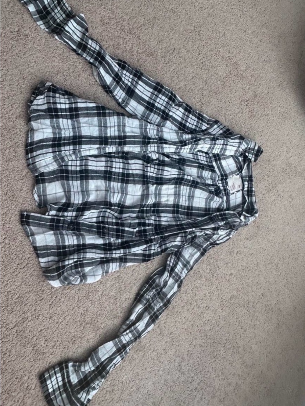 SO Black and White Plaid Button-Down Shirt